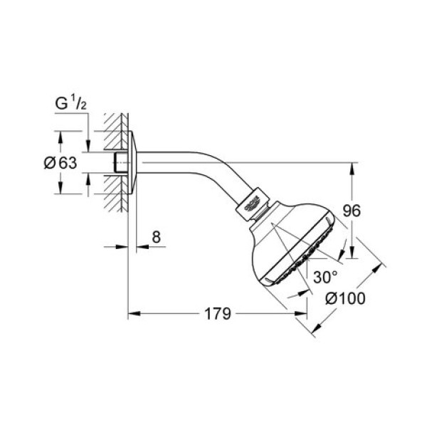 Верхний душ Grohe New Tempesta 100 27870001