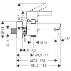Смеситель для ванны Hansgrohe Metris S 31460000