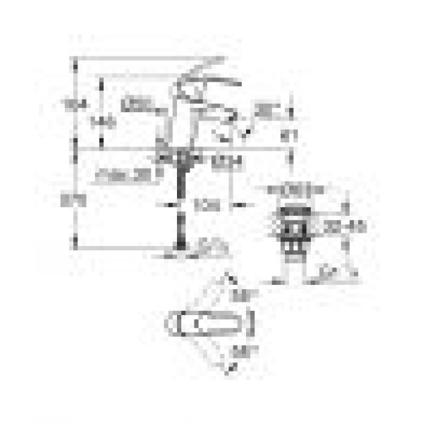 Grohe Eurosmart Смеситель однорычажный для раковины S-Size + нажимной донный клапан (23922002)