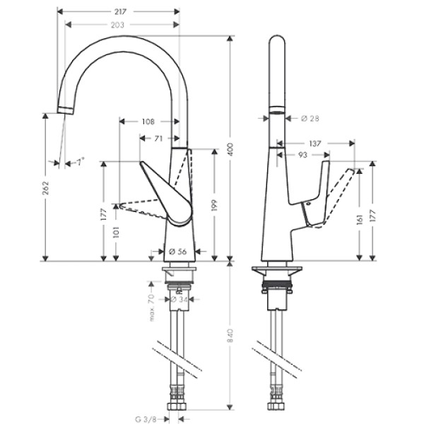 Смеситель для кухни Hansgrohe Talis S 72810800