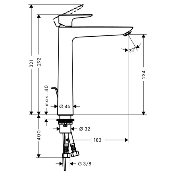 Смеситель для раковины Hansgrohe Talis E 240 (71716000)
