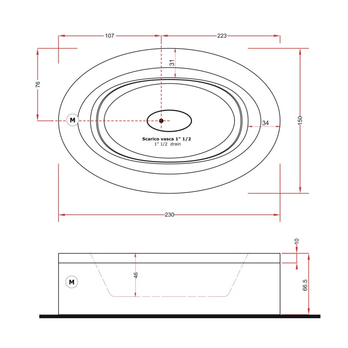 Gruppo Treesse Fusion 231 Ванна в современном стиле 230x150xh67 см