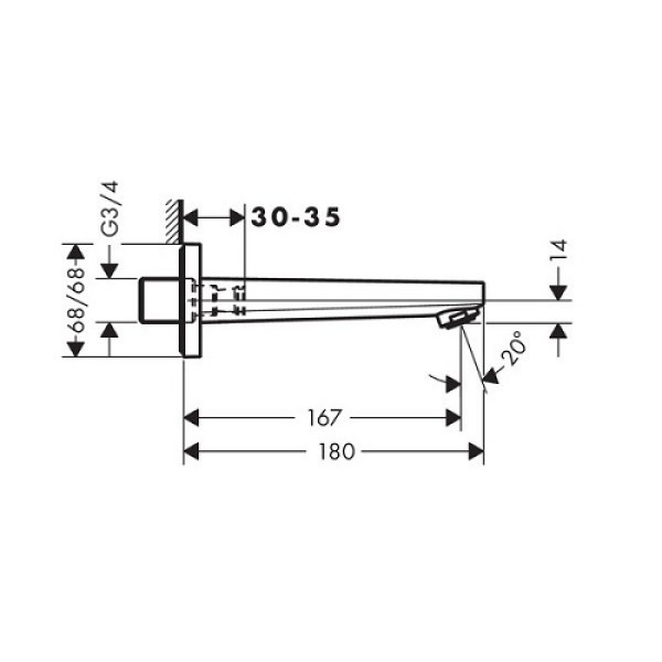 Излив для ванны Hansgrohe Metropol 32542000