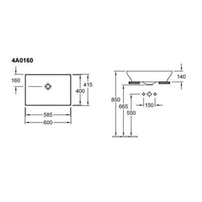 Керамическая раковина Villeroy & Boch La Belle CeramicPlus 4A0160R1