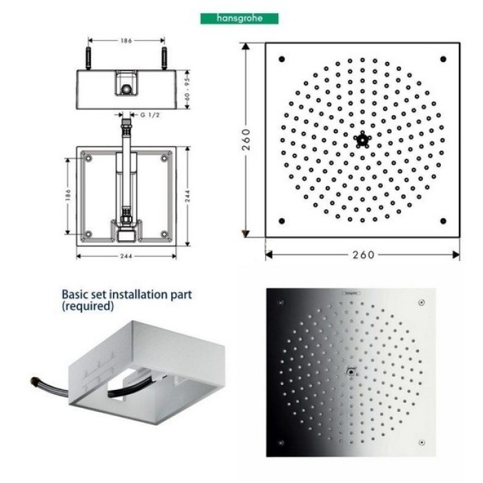 Верхний душ Hansgrohe Raindance Air 1jet 26472000