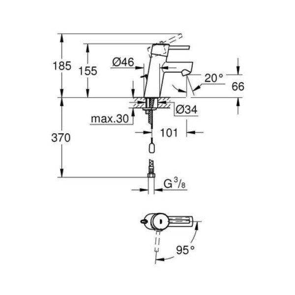 Смеситель для раковины Grohe Concetto S-Size 2338110E