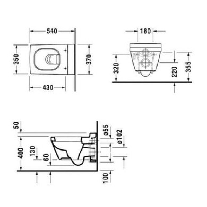 Плитка керамогранит Подвесной унитаз Duravit 2nd floor 2220090000 для пола