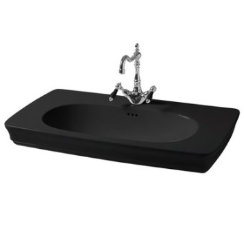 Керамическая раковина 90 см Artceram Civitas, black glossy (CIL002 03;00)