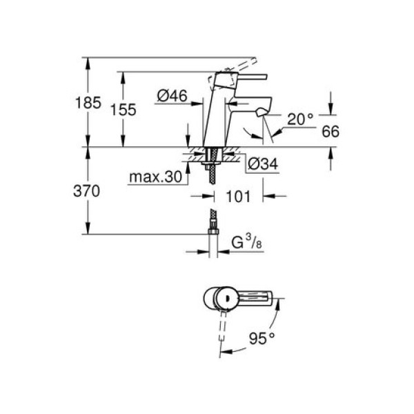 Смеситель для раковины Grohe Concetto S-Size 2338510E