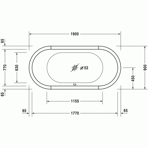 Starck ванна овальная 190 см 700011000000000 в интернет-магазине «Estet Room»