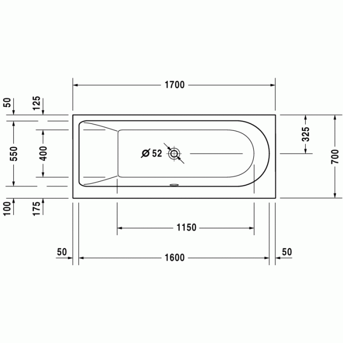 Darling New ванна прямоугольная 170 см 700240000000000 в интернет-магазине «Estet Room»
