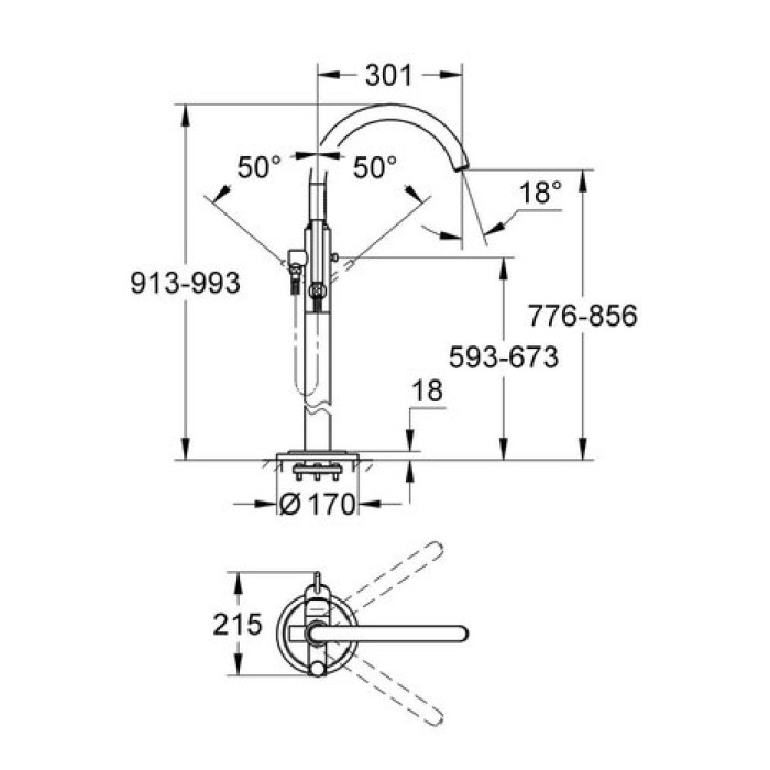 Напольный смеситель Grohe Atrio 32653002