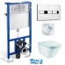 Комплект инсталляция Roca PRO и безободковый унитаз Roca GAP Rimless A34H47C000 с сиденьем slow-closing и клавиша смыва