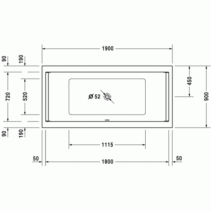 Starck ванна прямоугольная 190 см 700340000000000 в интернет-магазине «Estet Room»