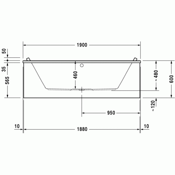 Starck ванна прямоугольная 190 см 700340000000000 в интернет-магазине «Estet Room»