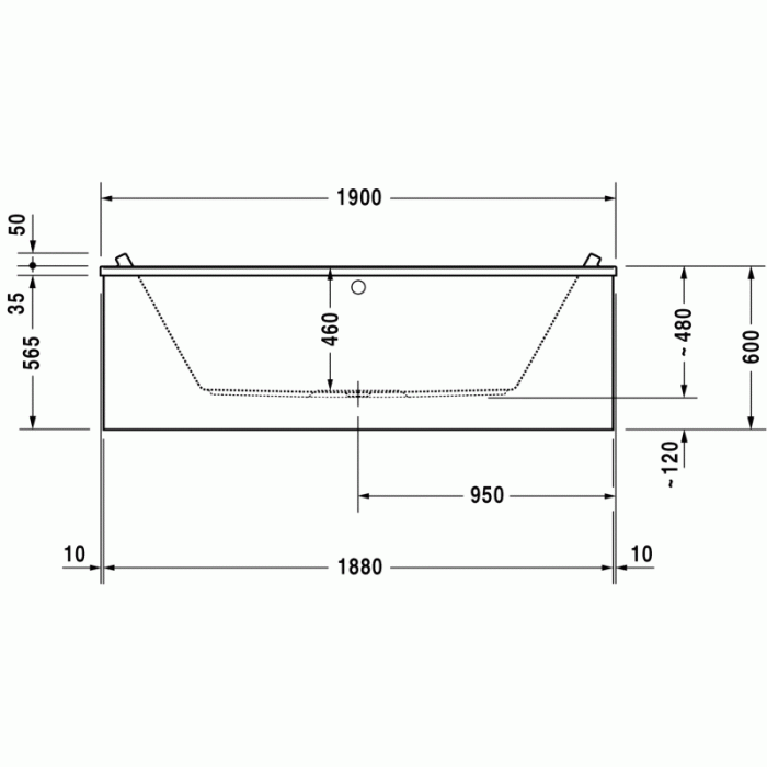 Starck ванна прямоугольная 190 см 700340000000000 в интернет-магазине «Estet Room»