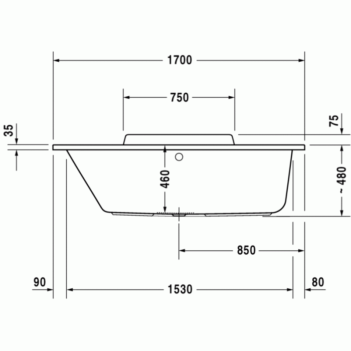 DuraStyle ванна прямоугольная 170 см 700296000000000 в интернет-магазине «Estet Room»