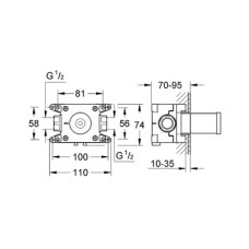 Grohe Grohtherm F Встраиваемый мехаизм для подключения душевого шланга (35034000)