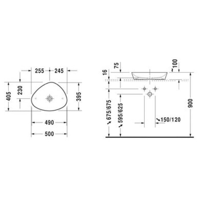 Плитка керамогранит Керамическая раковина 50 см Duravit Cape Cod 2339500000 для пола Плитка керамогранит Керамическая раковина 50 см Duravit Cape Cod 2339500000 для пола