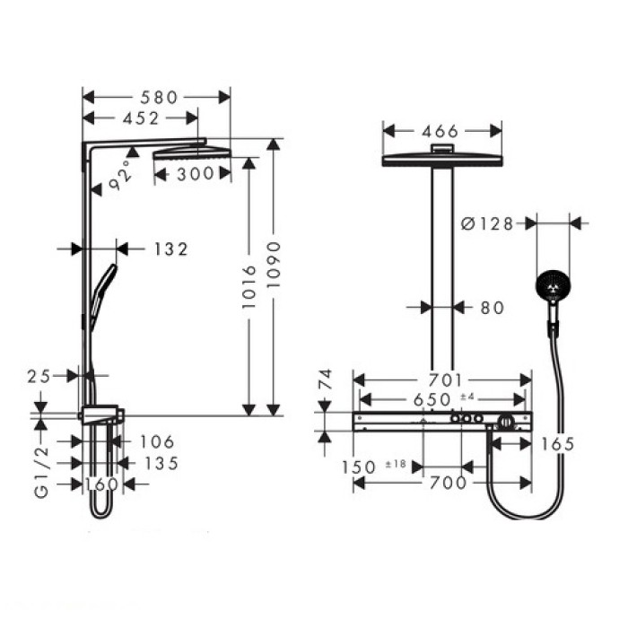 Душевая система Hansgrohe Rainmaker Select (27109400)
