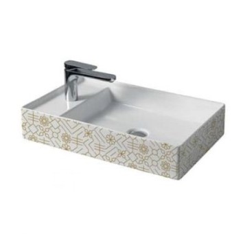 Керамическая раковина 75 см Artceram Scalino, white glossy/el moro (SCL004 01;90)