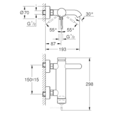 Grohe Essence Смеситель однорычажный для ванны (33624BE1)