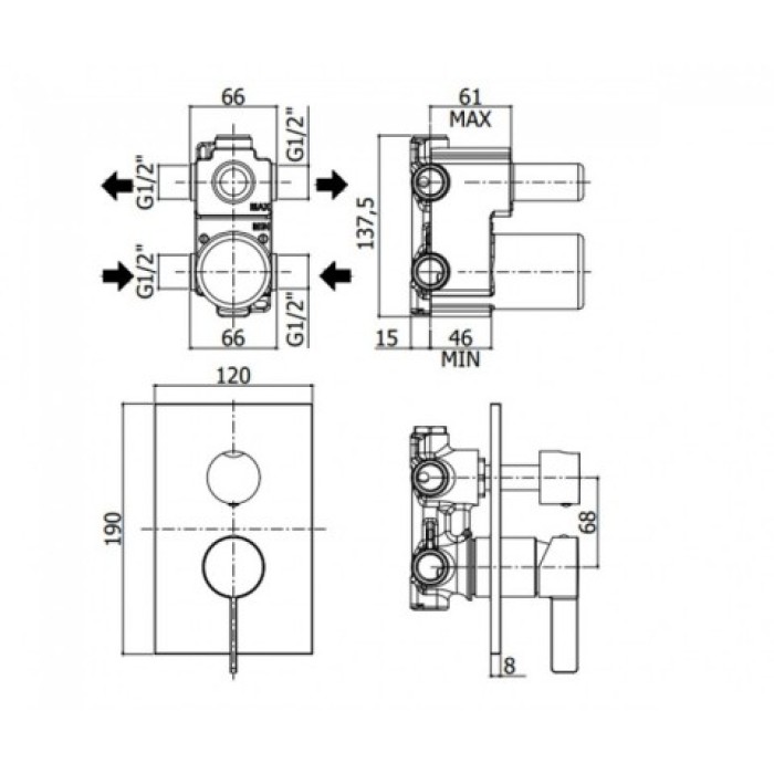Смеситель Paffoni Rock (RO018CR) Смеситель Paffoni Rock (RO018CR)