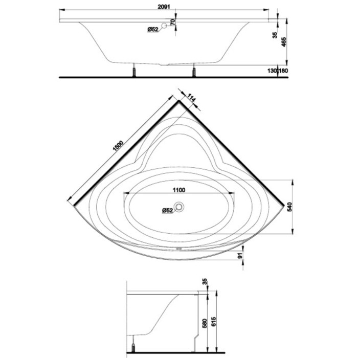 Ванна угловая Kolo Relax 150 XWN3050000 Ванна угловая Kolo Relax 150 XWN3050000