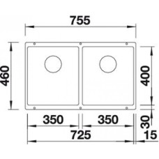 Мойка для кухни Blanco Subline 350/350-U антрацит  523574