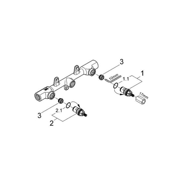 Grohe Двухвентильный смеситель встраиваемый механизм (32706000)