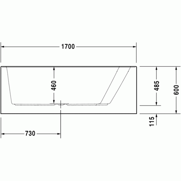 Paiova ванна асимметричная 170 см, правосторонняя 700267000000000 в интернет-магазине «Estet Room»