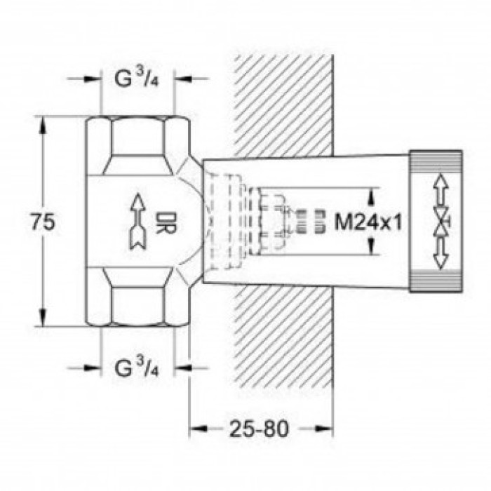 Grohe Встроенный вентиль 3/4 (29802000)
