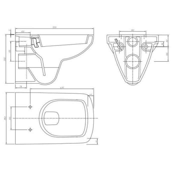 Унитаз подвесной Kolo Nova Pro (M33103000) без сиденья
