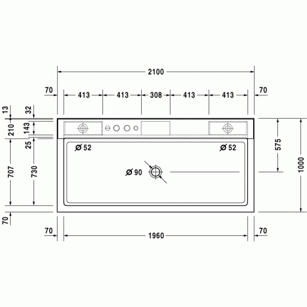 Nahho флоатинг-ванна прямоугольная 210 см 700286180001000 в интернет-магазине «Estet Room»