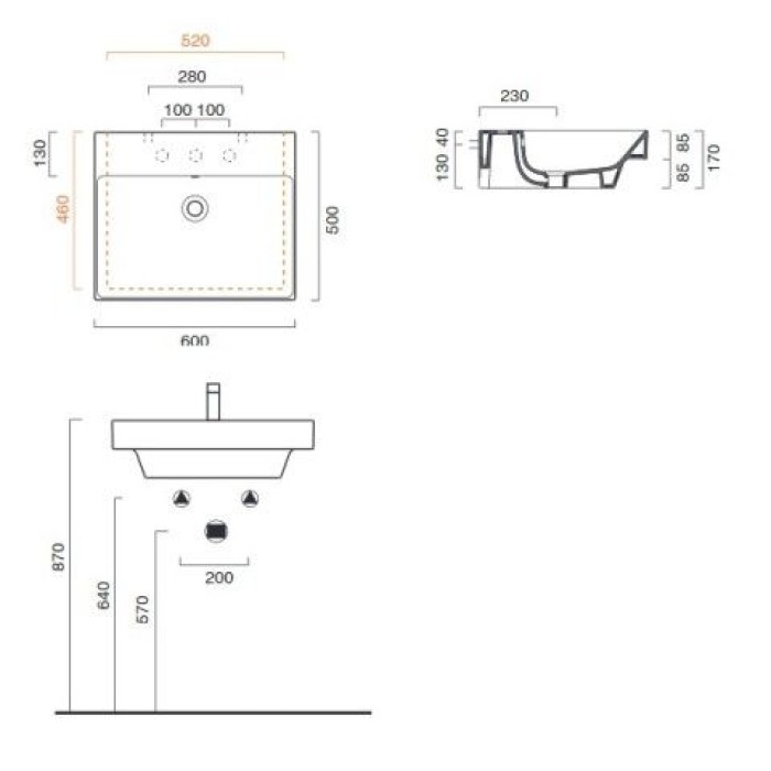 Керамическая раковина 60 см Catalano NEW ZERO, bianco satinato