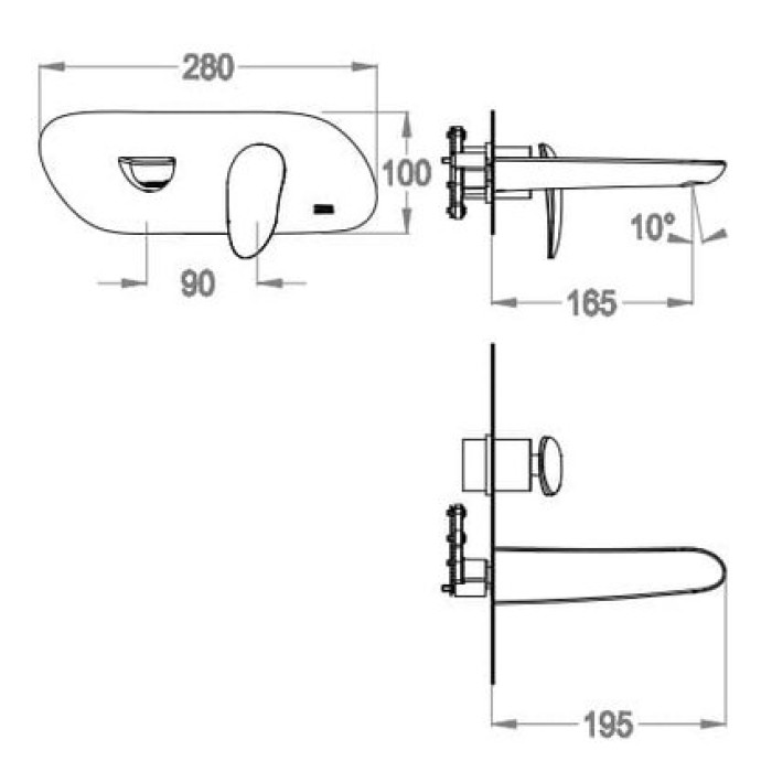 Смеситель для раковины Fir Synergy Open 93 (93.1010.8.10.00)