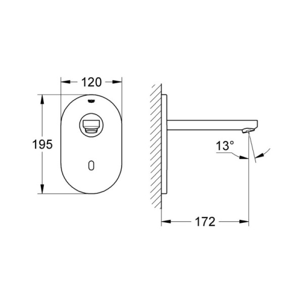 Grohe Euroeco Cosmopolitan E Смеситель сенсорный для раковины без смешивания (36273000)