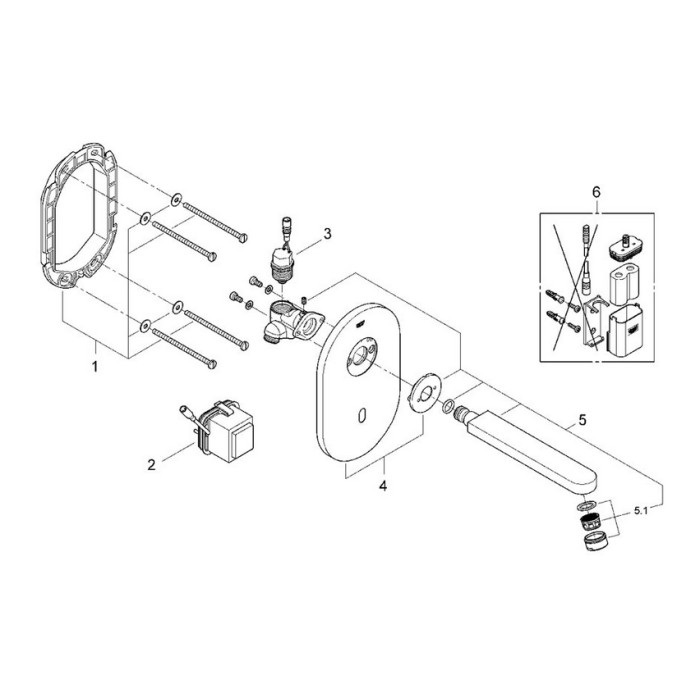 Grohe Euroeco Cosmopolitan E Смеситель сенсорный для раковины без смешивания (36273000)