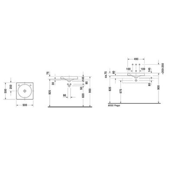 Плитка керамогранит Керамическая раковина 50 см Duravit Architec 0320500000 для пола