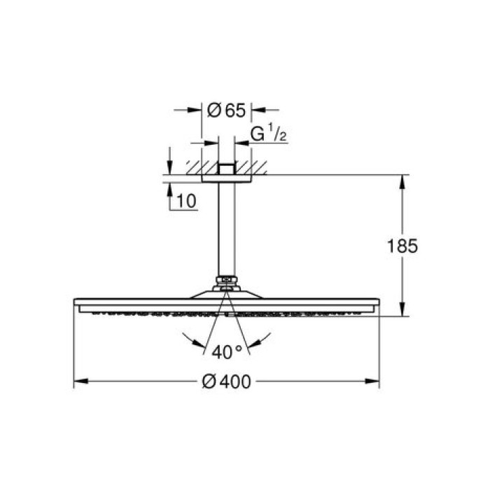 Верхний душ Grohe Rainshower Cosmopolitan 400 26256000