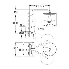 Душевая система Grohe Rainshower System 310 27966000