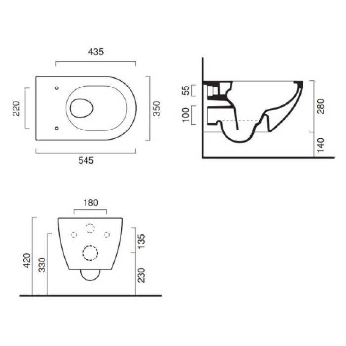 Подвесной безободковый унитаз Catalano Sfera NewFlush Подвесной безободковый унитаз Catalano Sfera NewFlush