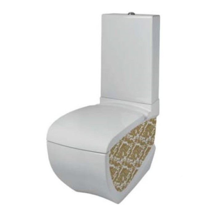 Унитаз-компакт Artceram Hi-Line (HIV003 01;89) white glossy/gold damasco