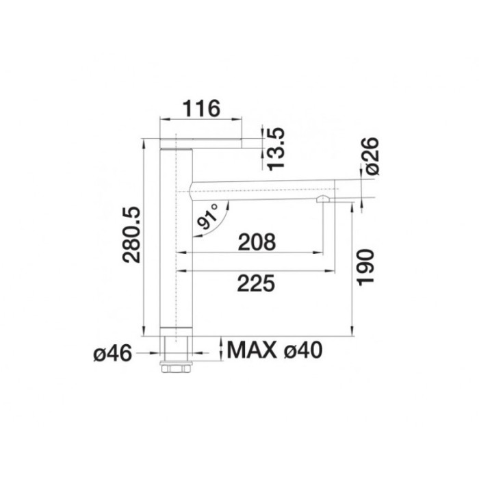 Смеситель кухонный Blanco LINEE хром 517594 Смеситель кухонный Blanco LINEE хром 517594