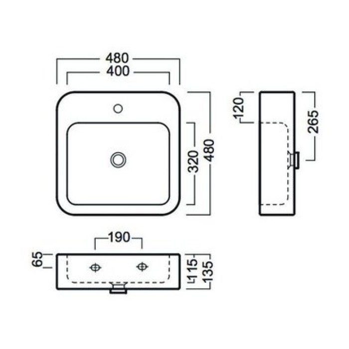 Керамическая раковина 48 см Hatria Happy Hour 09:00, белый (Y0M701)