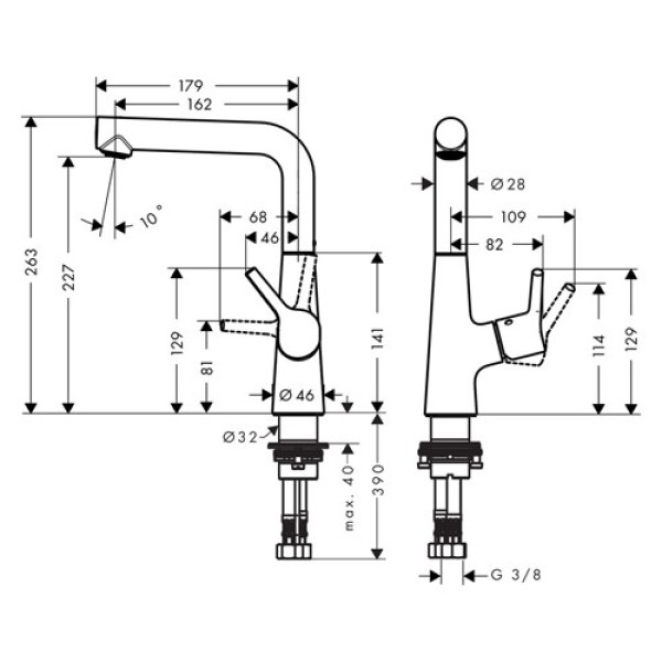 Смеситель для раковины Hansgrohe Talis S 210 (72105000)