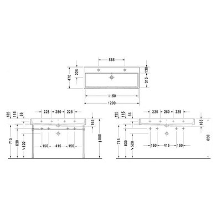Плитка керамогранит Керамическая раковина 120 см Duravit Vero Air 2350120043 для пола
