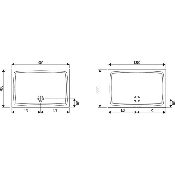 Душевой поддон Ravak GIGANT 120x90 LA Белый