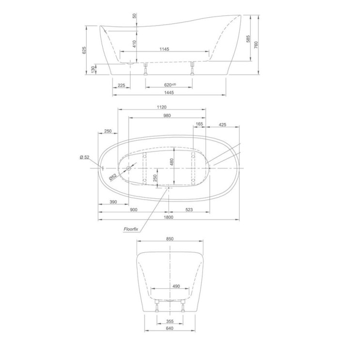 Ванна акриловая Knief Relax 180x85 см (0100-278)