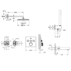 Плитка керамогранит Grohe Grohtherm SmartControl Душевая система с Rainshower 310 Mono Cube (26405SC2) для пола